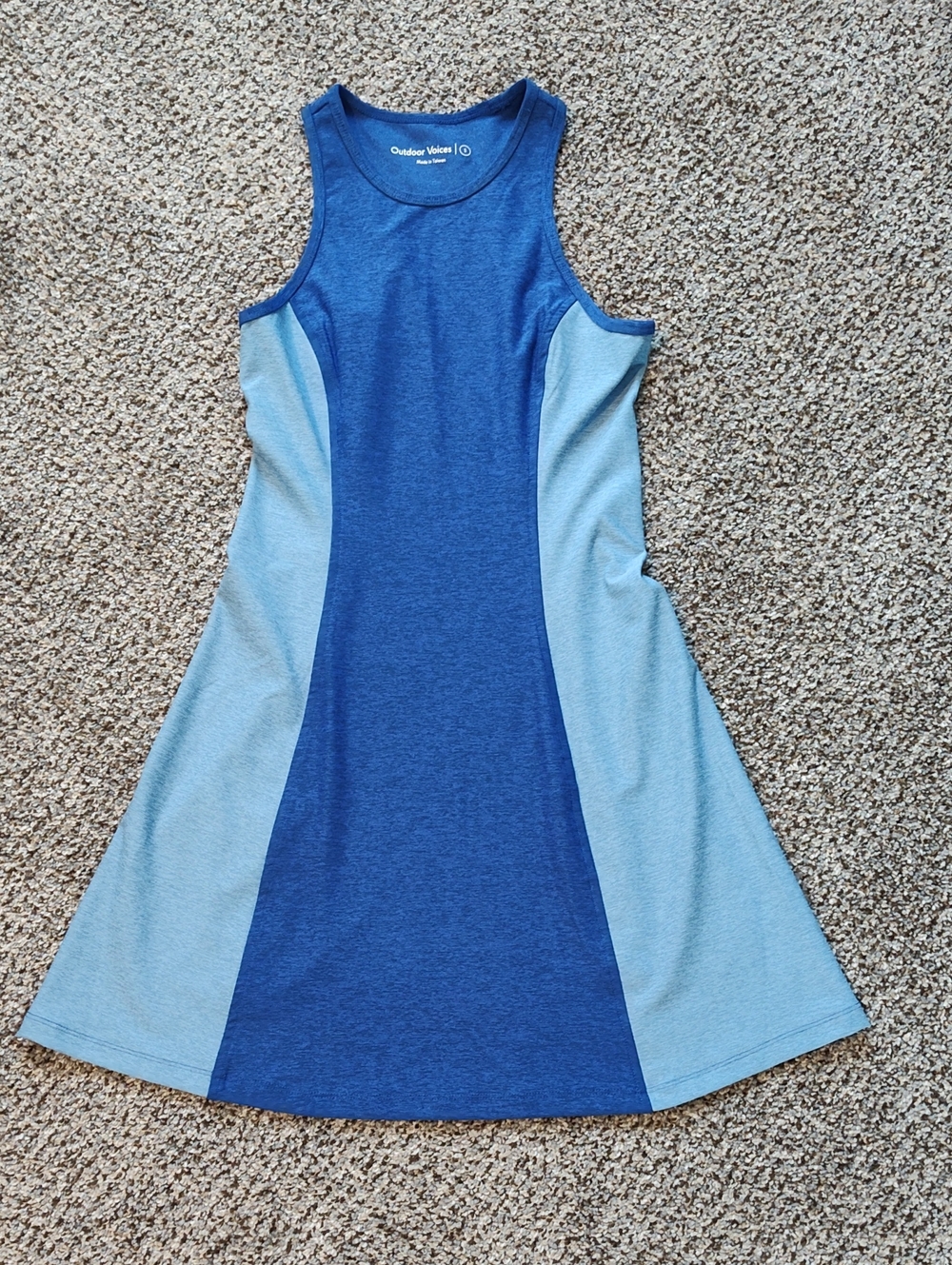 Outdoor Voices Two-Tone Blue Athletic Tank Dress